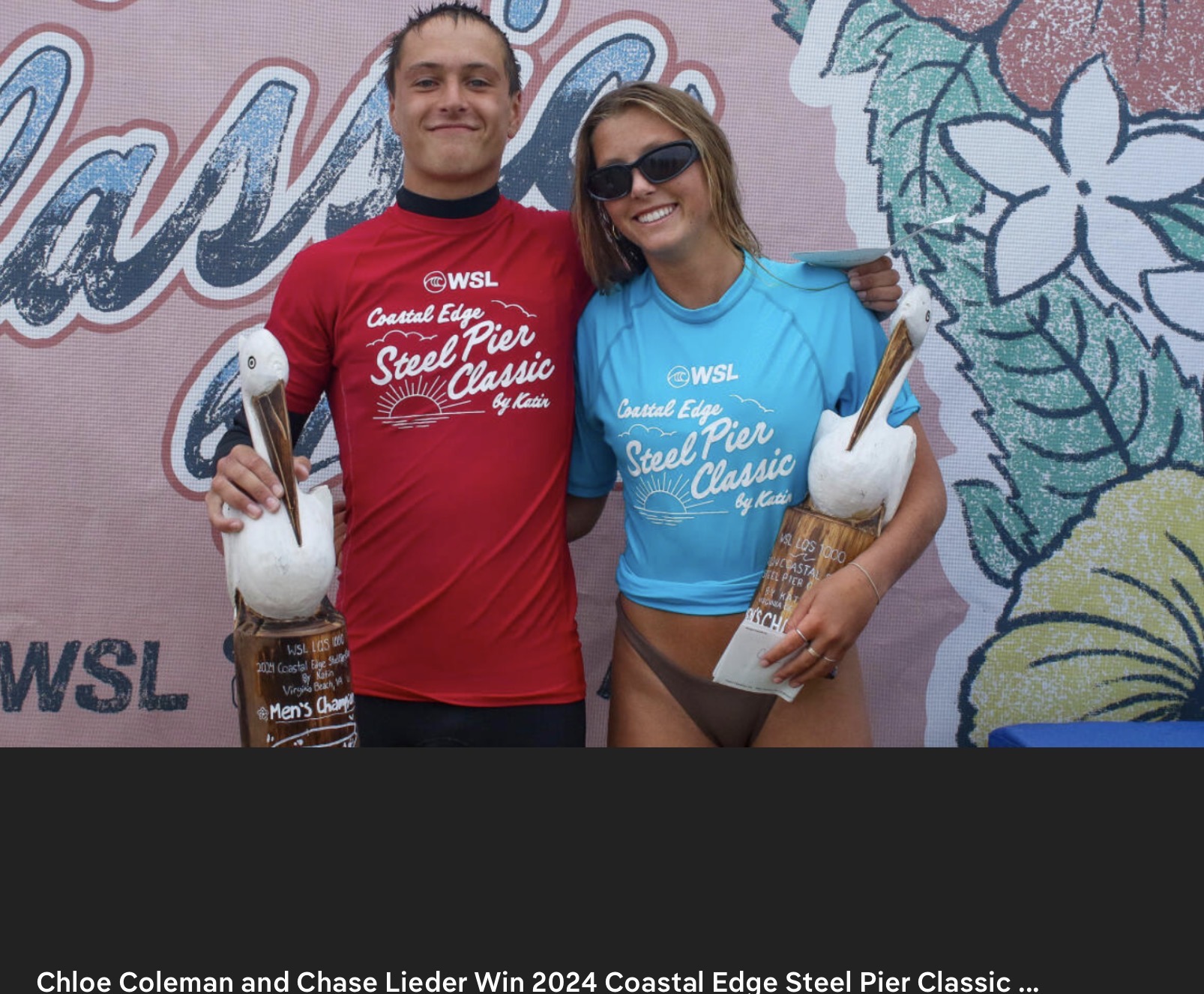 Chase Lieder and Chloe Coleman. Photo: World Surf League